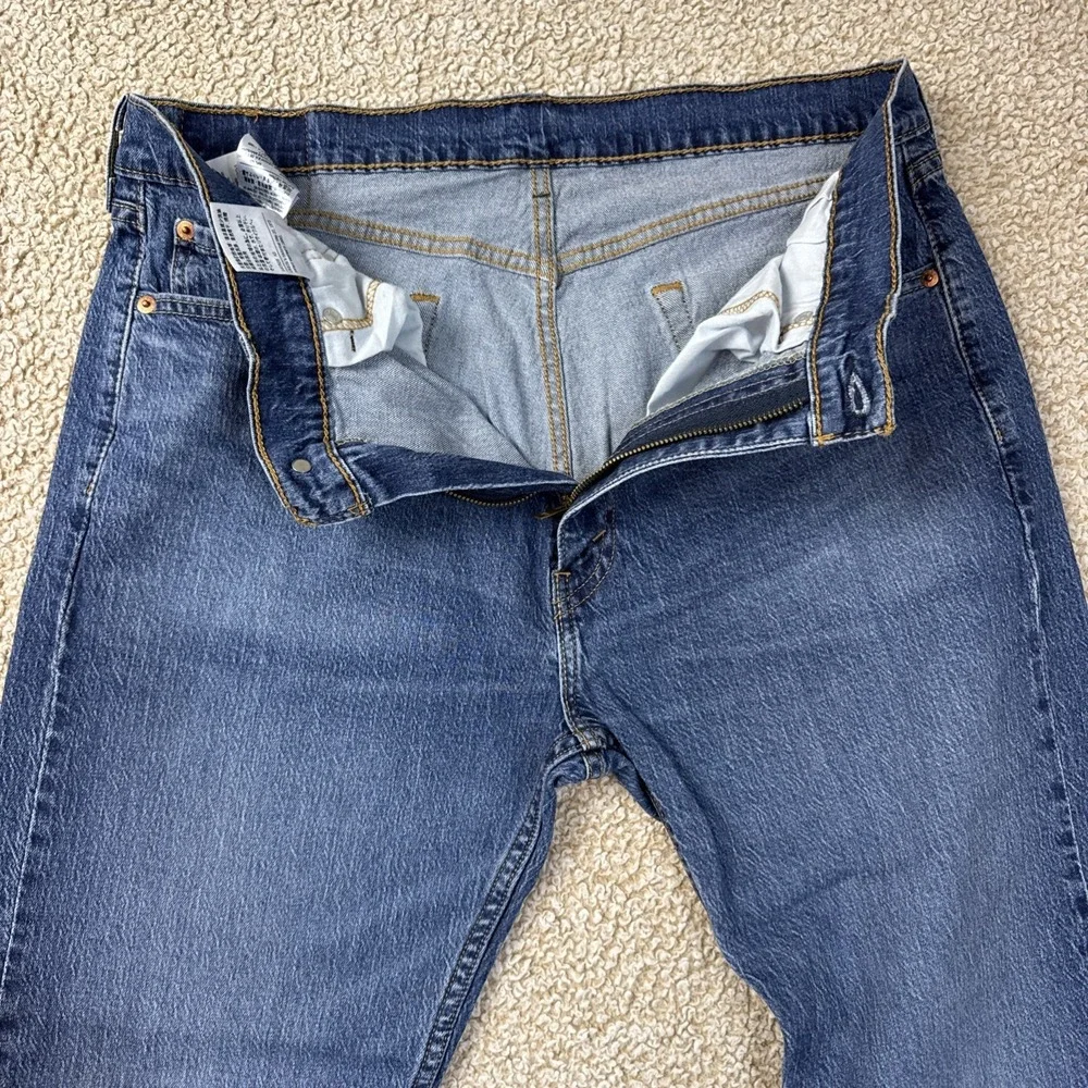 Levi's 505 Jeans Mens 36x29 Blue Regular Fit Straight Leg Medium Wash Stretch